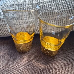 Gold Crackle Glass Tumblers Japanese craft